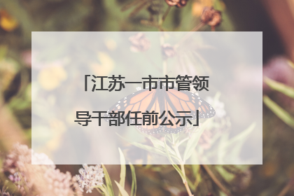 江苏一市市管领导干部任前公示